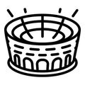 Round sport arena icon, outline style