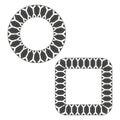 Round and square. Ornamental decorative frames. Geometric vector design. Black and white borders. Royalty Free Stock Photo