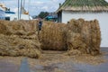 Round stack of hay