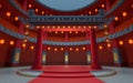 Round stage in the ancient round house, Chinese classical round house, 3d rendering. Translation: blessing Royalty Free Stock Photo