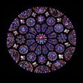 Round Stained Glass Window, Chartres Royalty Free Stock Photo