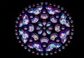 Beautiful circular stained glass window with many colours