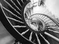 Round staircase in an old abandoned house.