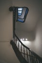 round staircase of an unusual, interesting shape in an old house