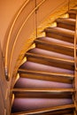 Round stairs or ladder with handrail, modern architecture