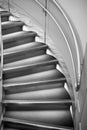 Round stairs or ladder with handrail, modern architecture Royalty Free Stock Photo