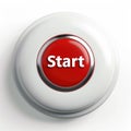 A Round Start Button on White Background Royalty Free Stock Photo