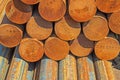 Hot-rolled round steel bars Royalty Free Stock Photo