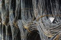 Round steel in rings in the material bearing several rings stacked, selective focus Royalty Free Stock Photo