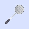 Round steel Spatula spoon Vector illustration Icon Kitchen cooking spatula