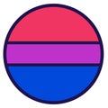 Bisexual LGBT Pride Flag Festive Circle Badge