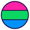 Polysexual LGBT Pride Flag Festive Circle Badge