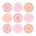 Round sticker set for cormetic skincare package