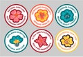 Round sticker set for natural cosmetic package
