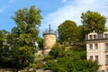 Round stone tower in Karlovy Vary