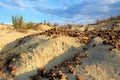 Round stones laying in Tatacoa Desert, Neiva, Southern Colombia Royalty Free Stock Photo