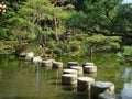 round stones in a park in tokyo Royalty Free Stock Photo