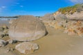 Round Stones protruding from the sea / Meoraki boulders landscape Royalty Free Stock Photo