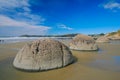 Round Stones protruding from the sea / Meoraki boulders landscape Royalty Free Stock Photo