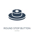 round stop button icon in trendy design style. round stop button icon isolated on white background. round stop button vector icon