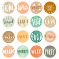 Round Stories Icons. Vector Set