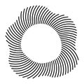 Round striped logo. Lines in circle form. Abstract design element