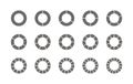 Round structure graph. Circular chart. Pie diagram divided into pieces. Set schemes with sectors