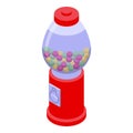 Round sugar bubblegum machine icon isometric vector. Sweet dessert