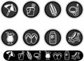 Round summer vacation icons Royalty Free Stock Photo