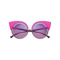 Round sunglasses with pink metal frame and purple gradient lenses. Accessory for stylish women. Flat vector icon of Royalty Free Stock Photo