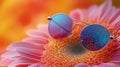 Round Sunglasses Resting on Pink Gerbera Daisy Royalty Free Stock Photo