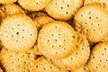 Round sweet biscuits with poppy seeds. Background Royalty Free Stock Photo