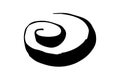 Round swirl symbol, hand painted with ink brush Royalty Free Stock Photo