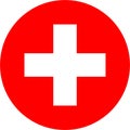 round Swiss flag of Switzerland