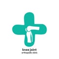 Round symbol of knee joint bones