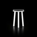 Minimalist White And Black Stool On Dark Background