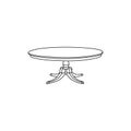 Round Table furniture minimalist logo, vector icon illustration design template Royalty Free Stock Photo