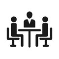 Round table meeting, discussion: info graphic design template, business round table vector icon Royalty Free Stock Photo