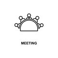 round table meeting icon. Element of conference with description icon for mobile concept and web apps. Outline round table meeting