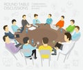 Round-table talks. Group of business people team