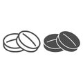 Round tablet line and glyph icon. Medicine pills vector illustration isolated on white. Drugs outline style design