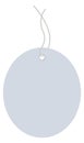 Round tag on string. Hanging price label mockup