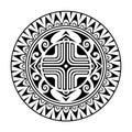 Round tattoo geometric ornament maori style