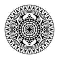 Round tattoo geometric ornament maori style