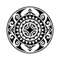 Round tattoo geometric ornament with swastika maori style