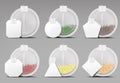 Round Tea bags set isolated on grey background Royalty Free Stock Photo