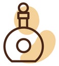 Round tequila bottle, icon icon