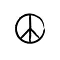 Round textured hippie peace sign Royalty Free Stock Photo