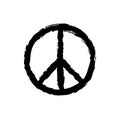 Round textured hippie peace sign for printing Royalty Free Stock Photo