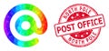 Round Textured North Pole Post Office Seal With Vector Lowpoly Email Symbol Icon with Spectrum Gradient Royalty Free Stock Photo